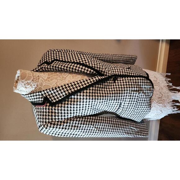 Merona Jackets & Blazers - NWOT Merona Gingham Blazer jacket 10 black white adorable
